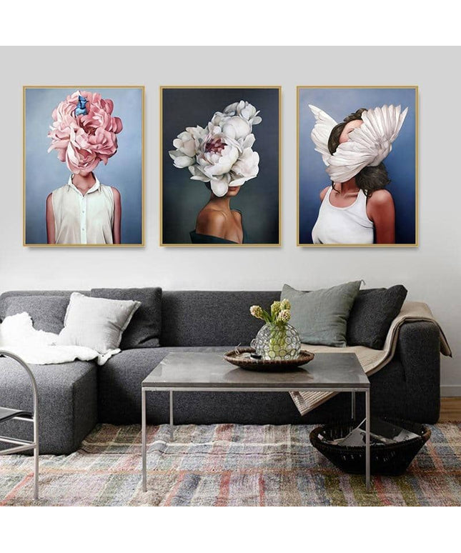 Nordic Flower Lady Canvas Print - Engaging Wall Art