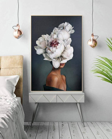 Nordic Flower Lady Canvas Print - Engaging Wall Art