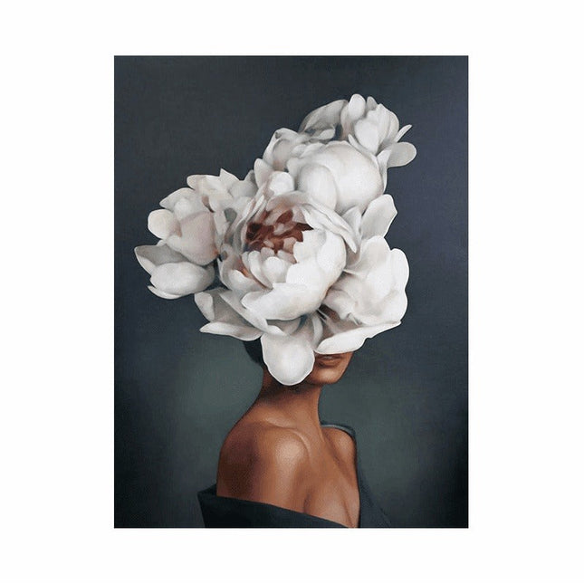 Nordic Flower Lady Canvas Print - Engaging Wall Art