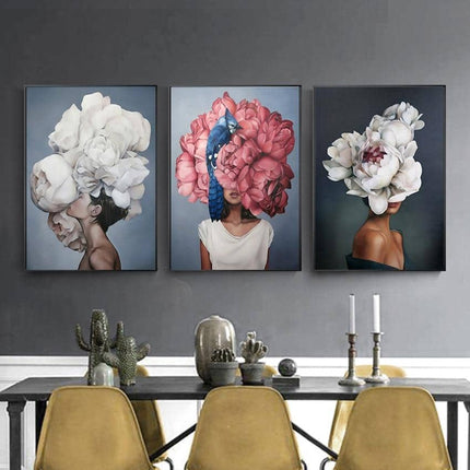 Nordic Flower Lady Canvas Print - Engaging Wall Art