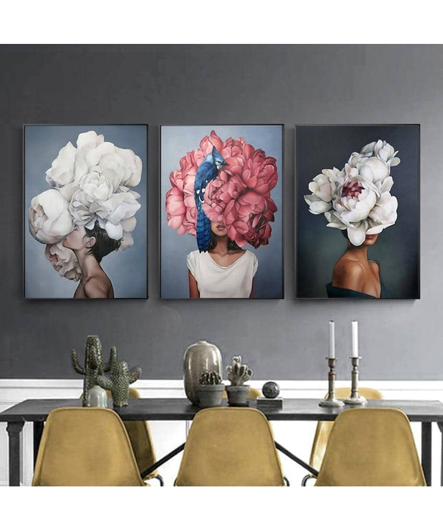 Nordic Flower Lady Canvas Print - Engaging Wall Art