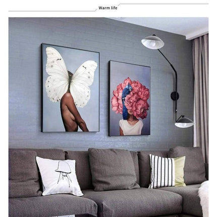 Nordic Flower Lady Canvas Print - Engaging Wall Art