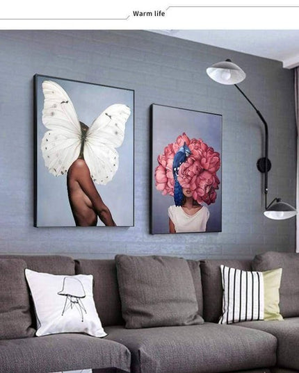 Nordic Flower Lady Canvas Print - Engaging Wall Art