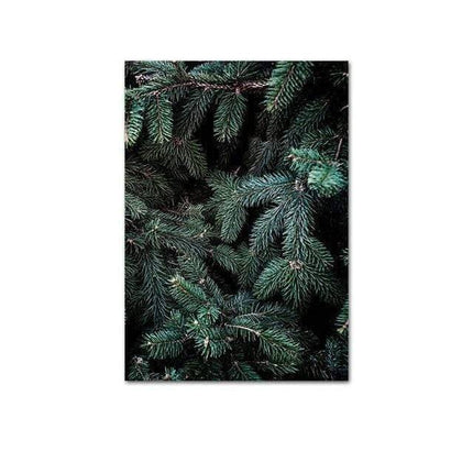 Nordic Fog Forest Deer Canvas Print - Moody Wall Poster