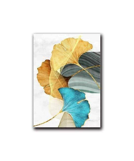 Nordic Gold Plant Leaf Canvas Print - Attractive Wall Art
