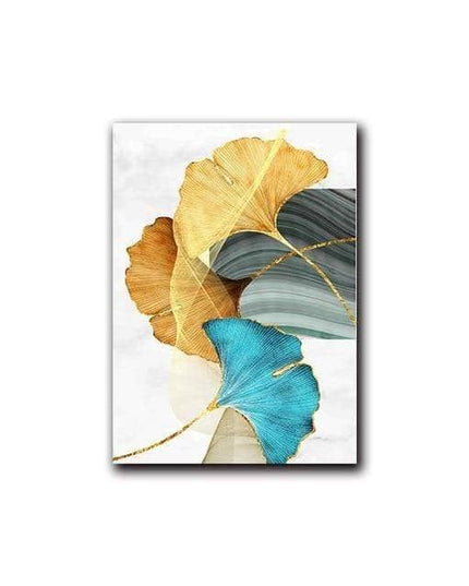 Nordic Gold Plant Leaf Canvas Print - Attractive Wall Art