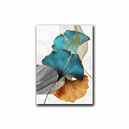 Nordic Gold Plant Leaf Canvas Print - Attractive Wall Art
