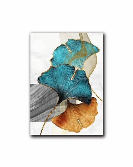 Nordic Gold Plant Leaf Canvas Print - Attractive Wall Art