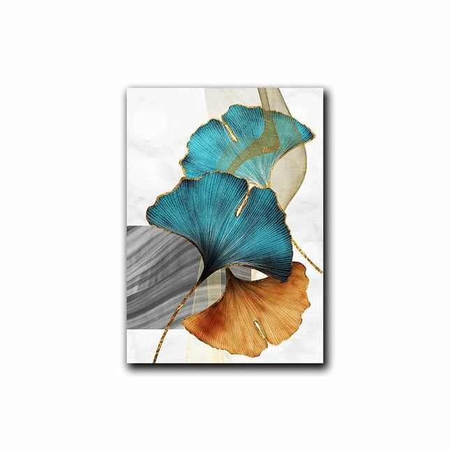 Nordic Gold Plant Leaf Canvas Print - Attractive Wall Art