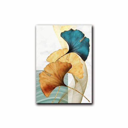 Nordic Gold Plant Leaf Canvas Print - Attractive Wall Art
