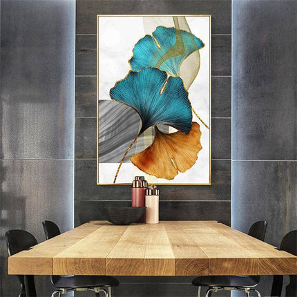 Nordic Gold Plant Leaf Canvas Print - Attractive Wall Art