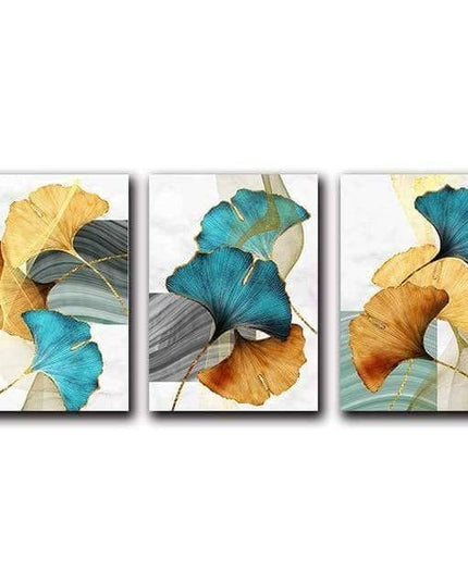 Nordic Gold Plant Leaf Canvas Print - Attractive Wall Art