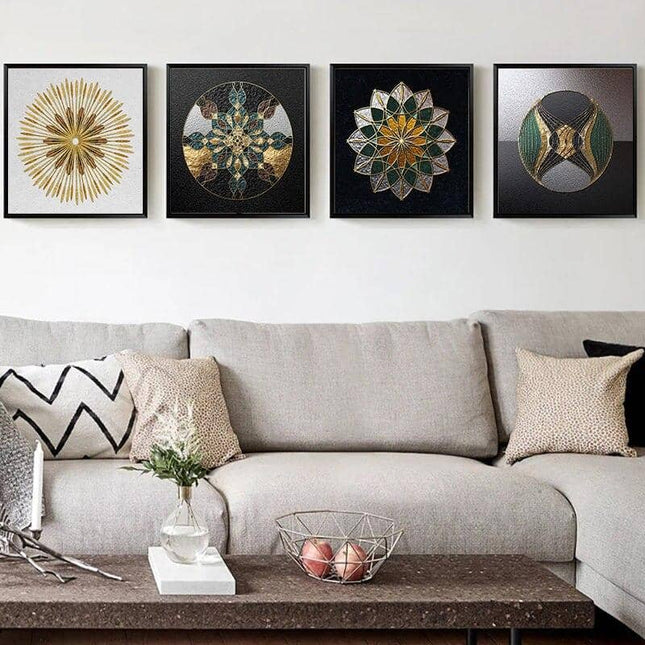 Nordic Luxury Geometric Canvas Print - Stylish Wall Art