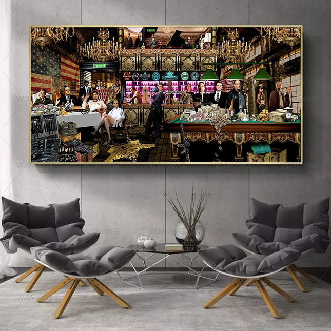 Nostalgic Get-Together: Godfather Character Party Classic Canvas Poster 