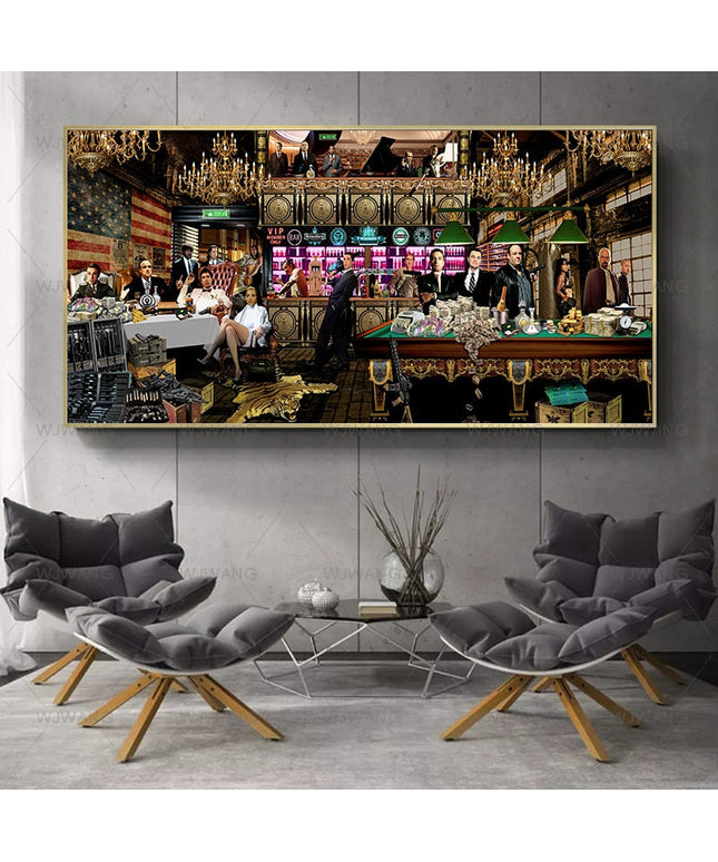 Nostalgic Get-Together: Godfather Character Party Classic Canvas Poster 
