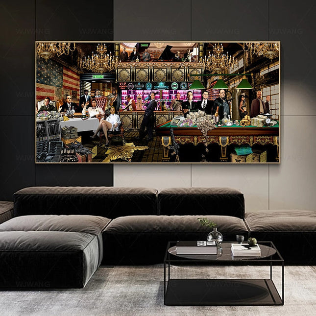 Nostalgic Get-Together: Godfather Character Party Classic Canvas Poster 