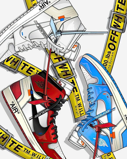 Off-White Icon: Limited Edition Nike Air Jordan 1 Canvas Poster Wall Poster