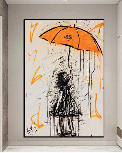 Orange rain Wall Poster