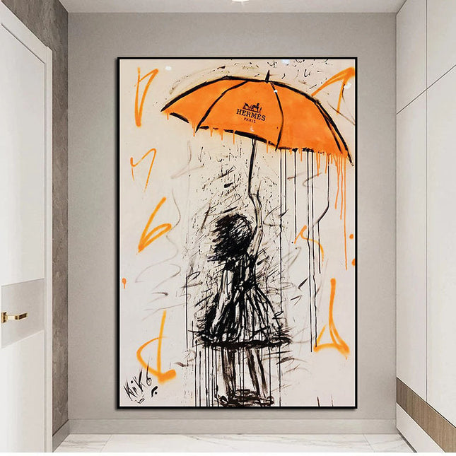 Orange rain Wall Poster