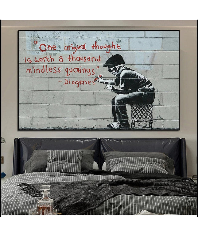 Original Thought: Banksy's Wise Windsom Quote Print Wall Poster