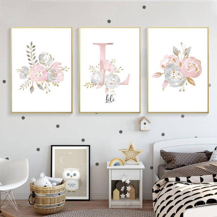 Personalized Alphabet Name Canvas Poster - Perfect for Gift Giving