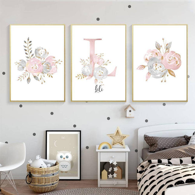 Personalized Alphabet Name Canvas Poster - Perfect for Gift Giving