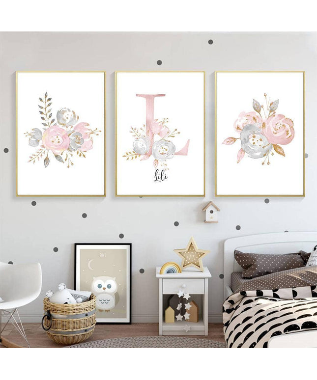 Personalized Alphabet Name Canvas Poster - Perfect for Gift Giving