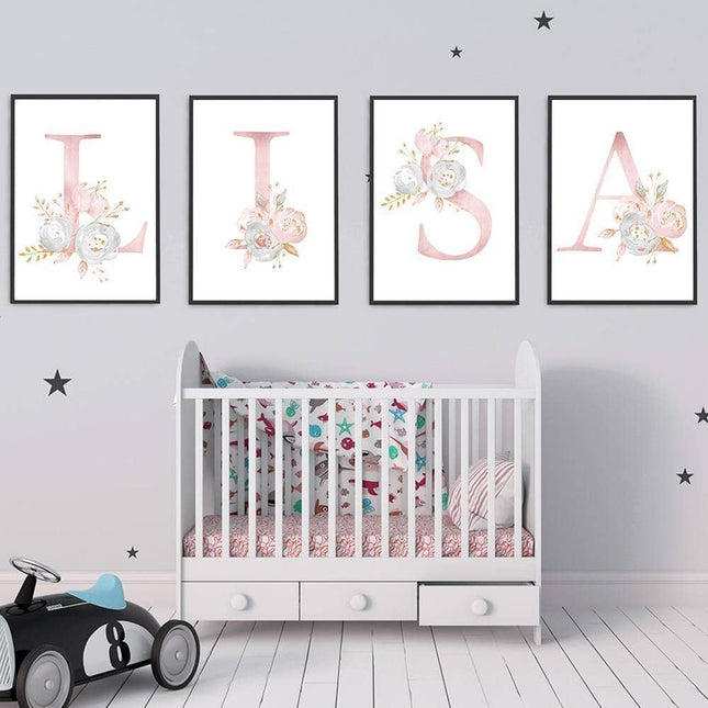 Personalized Alphabet Name Canvas Poster - Perfect for Gift Giving
