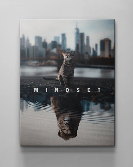 Perspective Shift - Mindset Thinking be a Cat or Lion Canvas Poster Wall Poster