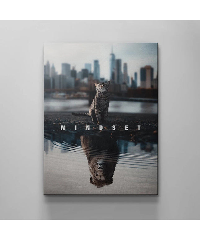 Perspective Shift - Mindset Thinking be a Cat or Lion Canvas Poster Wall Poster