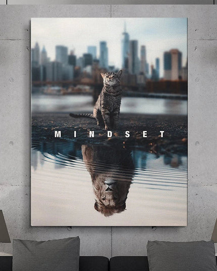 Perspective Shift - Mindset Thinking be a Cat or Lion Canvas Poster Wall Poster