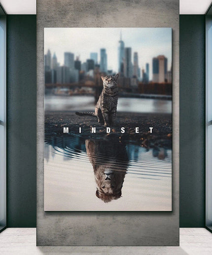 Perspective Shift - Mindset Thinking be a Cat or Lion Canvas Poster Wall Poster