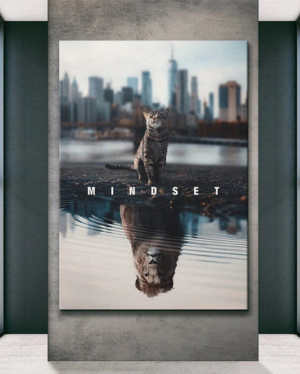 Perspective Shift - Mindset Thinking be a Cat or Lion Canvas Poster Wall Poster