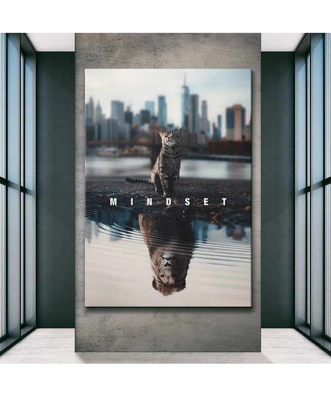 Perspective Shift - Mindset Thinking be a Cat or Lion Canvas Poster Wall Poster