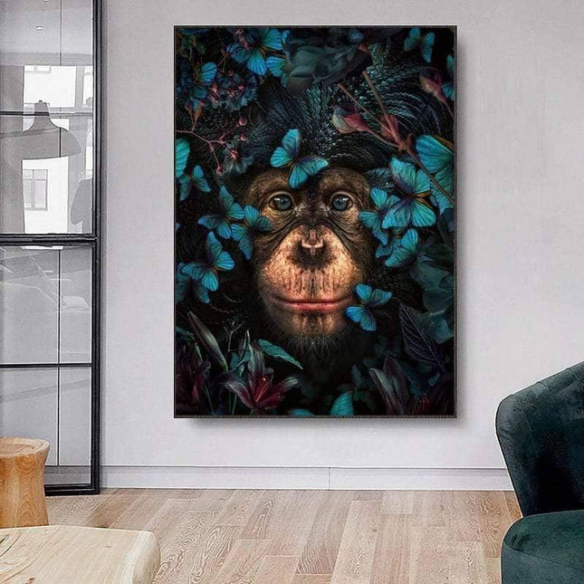 Playful Headphone Gorilla Canvas Print - Whimsical Wall Art