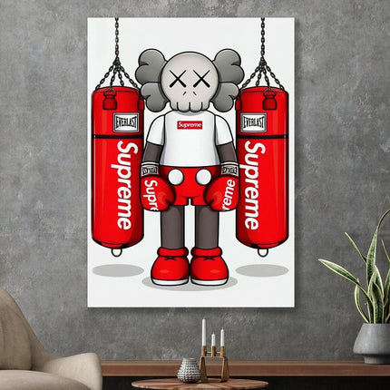 Pop Art Anime Bear Kaws Canvas Print: Modern, Vibrant Wall Decor