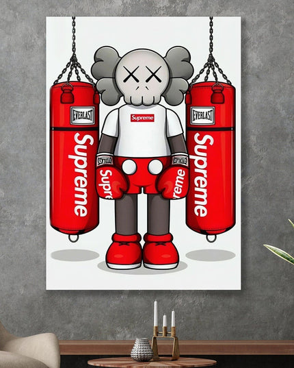 Pop Art Anime Bear Kaws Canvas Print: Modern, Vibrant Wall Decor