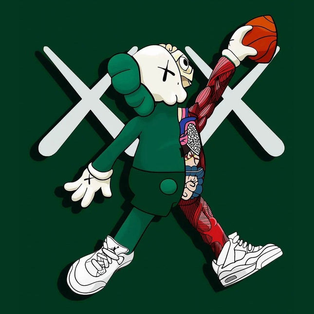 Pop Art Anime Bear Kaws Canvas Print: Modern, Vibrant Wall Decor