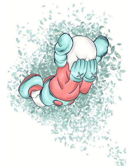 Pop Art Anime Bear Kaws Canvas Print: Modern, Vibrant Wall Decor