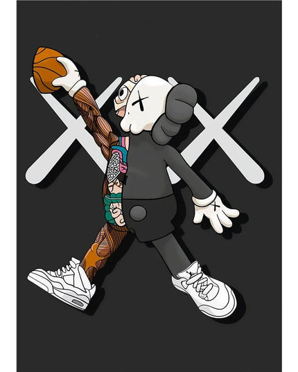 Pop Art Anime Bear Kaws Canvas Print: Modern, Vibrant Wall Decor