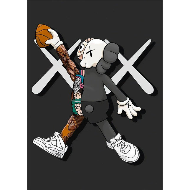 Pop Art Anime Bear Kaws Canvas Print: Modern, Vibrant Wall Decor