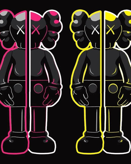 Pop Art Anime Bear Kaws Canvas Print: Modern, Vibrant Wall Decor