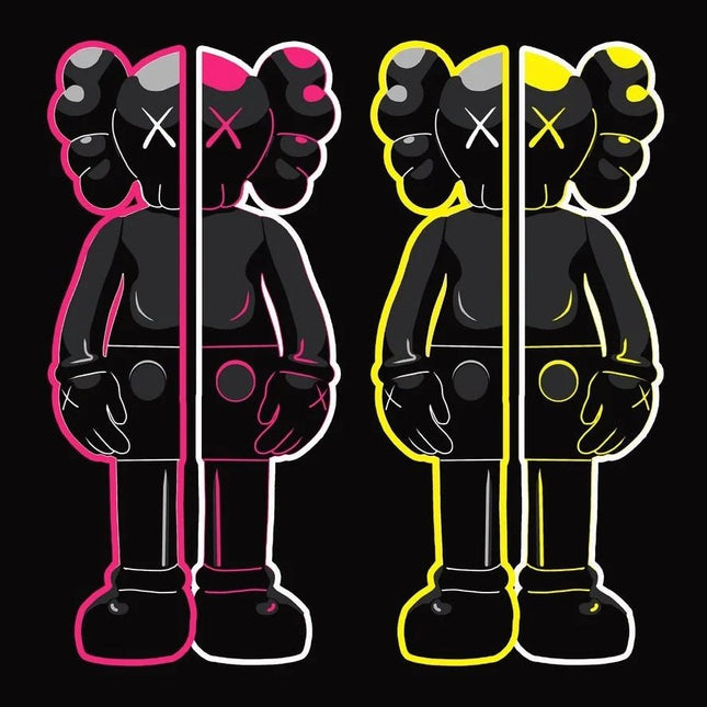 Pop Art Anime Bear Kaws Canvas Print: Modern, Vibrant Wall Decor