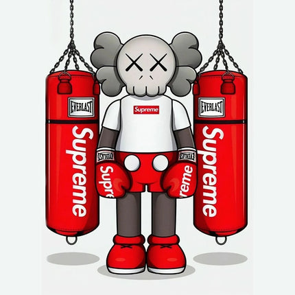Pop Art Anime Bear Kaws Canvas Print: Modern, Vibrant Wall Decor