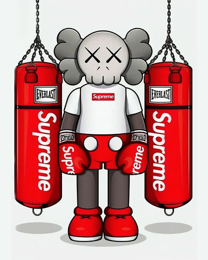 Pop Art Anime Bear Kaws Canvas Print: Modern, Vibrant Wall Decor