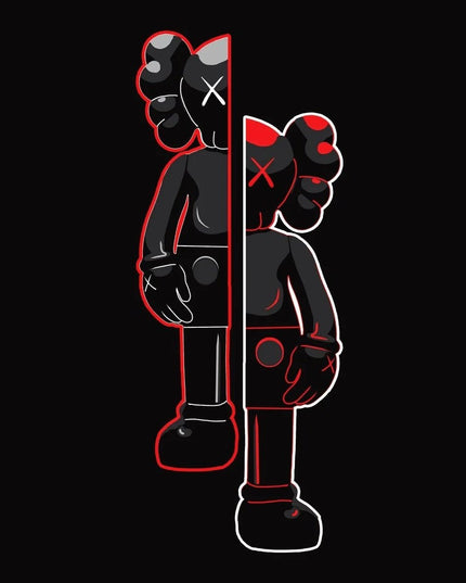 Pop Art Anime Bear Kaws Canvas Print: Modern, Vibrant Wall Decor