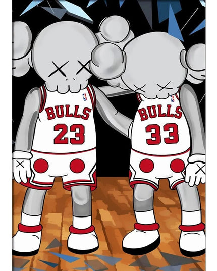 Pop Art Anime Bear Kaws Canvas Print: Modern, Vibrant Wall Decor