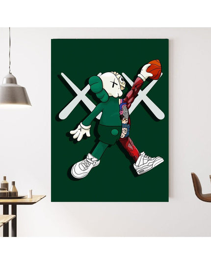 Pop Art Anime Bear Kaws Canvas Print: Modern, Vibrant Wall Decor