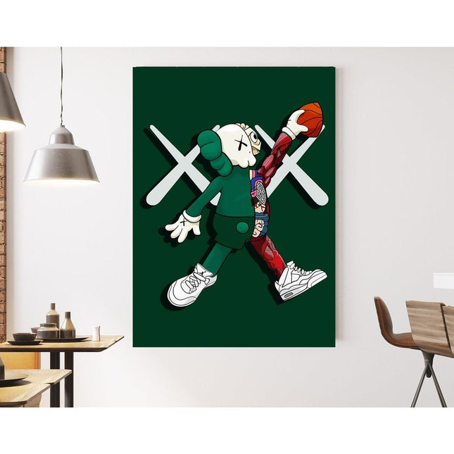 Pop Art Anime Bear Kaws Canvas Print: Modern, Vibrant Wall Decor