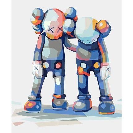 Pop Art Anime Bear Kaws Canvas Print: Modern, Vibrant Wall Decor